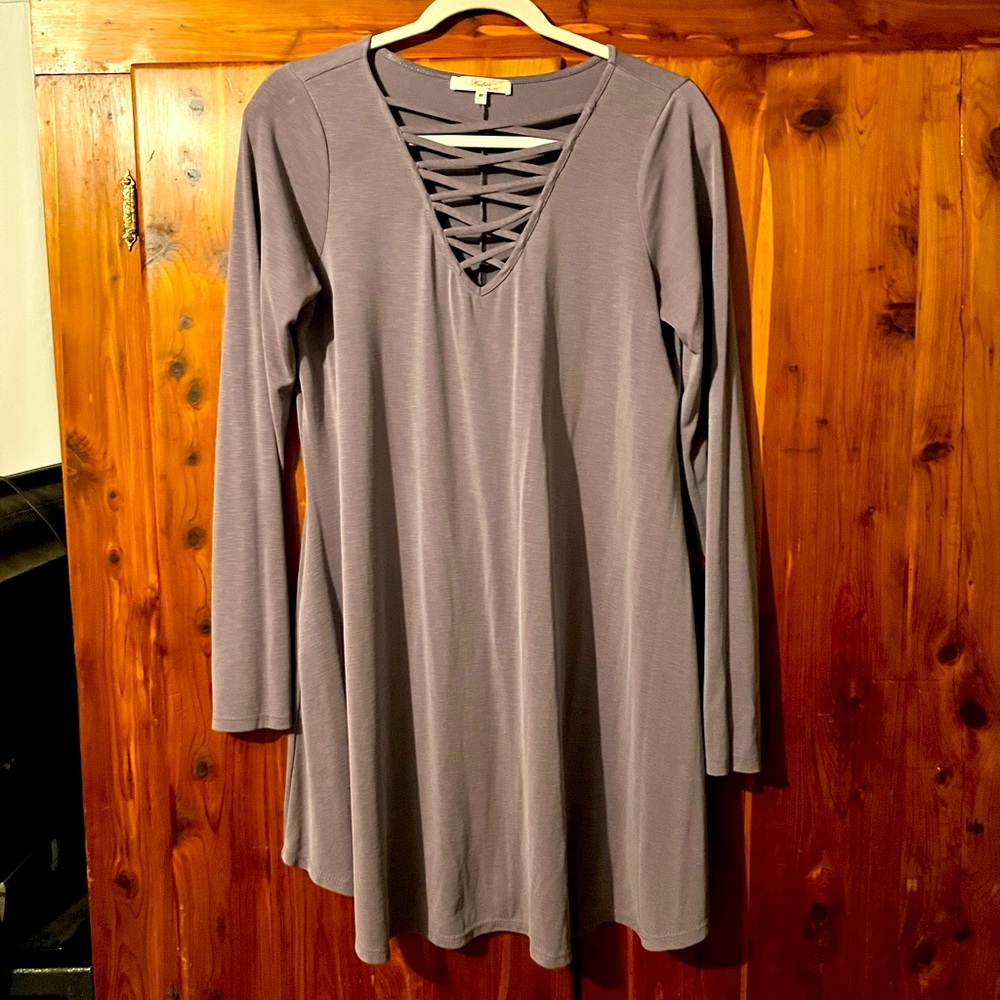 Purple long sleeved dress